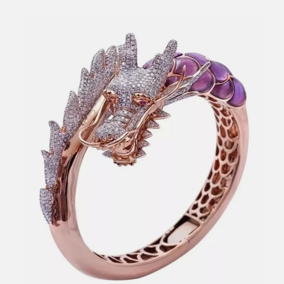 Jewelry - Beautiful Rose Gold White Sapphire Dragon …